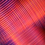 Symmetric abstract pattern of cold blue neon lights