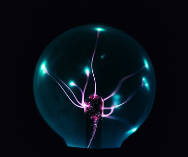 Vibrant blue nebula effect with glowing particles